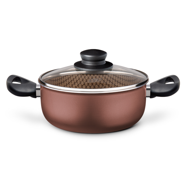 Panela Caçarola Flora Superflon em Alumínio 22cm 3,3L Chocolate 8707 Mta-9623f016-ca58-4c4d-8592-2faac260f919