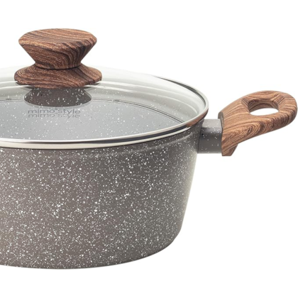 Panela Caçarola Style Cook Cerâmica em Alumínio Indução 20cm 2,9L Grafito 8823 Mimo Style