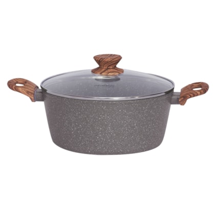 Panela Caçarola Style Cook Cerâmica em Alumínio Indução 24cm 3,4L Grafito 8824 Mimo Style-9989f741-1267-40b9-8aa5-535e9c609f14