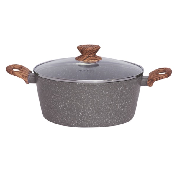 Panela Caçarola Style Cook Cerâmica em Alumínio Indução 24cm 3,4L Grafito 8824 Mimo Style-89fc7b4a-5a98-4fcd-91b8-d3888036f47c