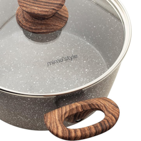 Panela Caçarola Style Cook Cerâmica em Alumínio Indução 28cm 6,9L Grafito 10587 Mimo Style
