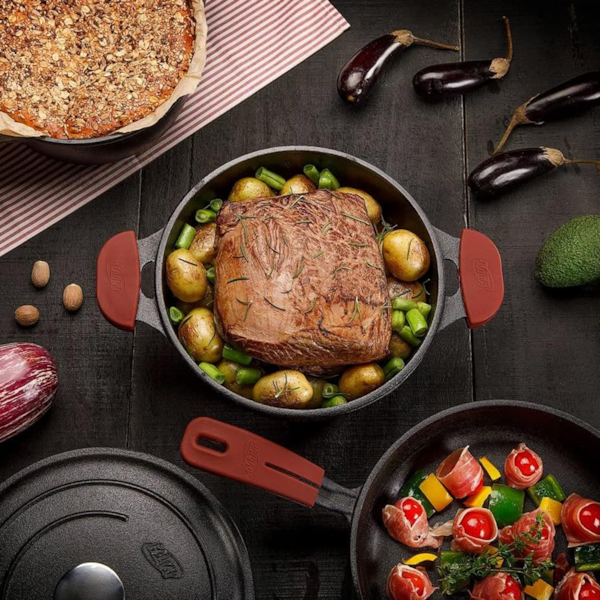 Panela Caçarola TVT Em Ferro Fundido Para Forno/Fogão 24cm 4,0L 8411 MTA-cf027308-291f-4b9e-80cb-1d59744a2ac3