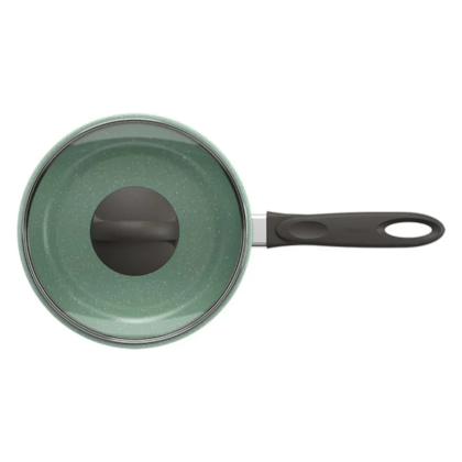 Panela Cerâmica Antiaderente Suprema em Alumínio C/Tampa 1,3L 16cm x 8cm 7245360 Verde Brinox 