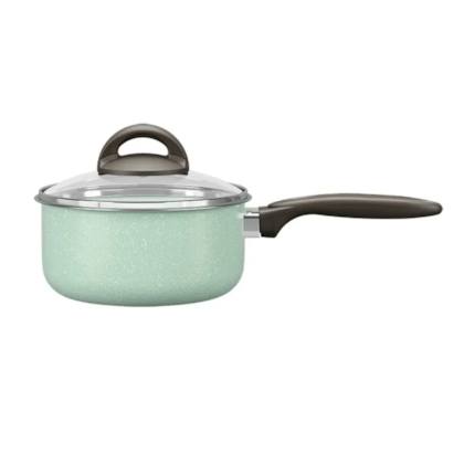 Panela Cerâmica Antiaderente Suprema em Alumínio C/Tampa 1,3L 16cm x 8cm 7245360 Verde Brinox 