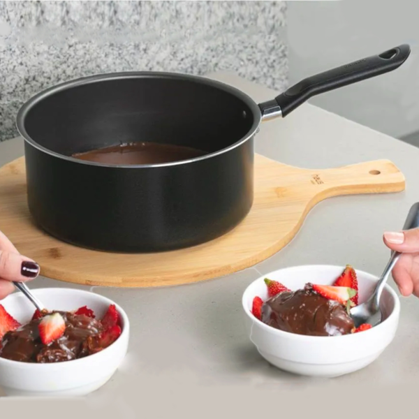 Panela Com Tampa Ebony Antiaderente Pro Fon em Alumínio 16cm x 7cm 1,2L Preta 7190/456 Brinox-645508d6-97e5-477a-8a87-e24839516fea