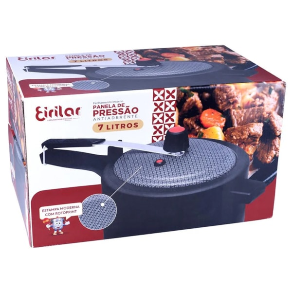 Panela de Pressão 7 Litros Antiaderente Preta 1810 Eirilar -ca6ae4ca-a23a-49ad-8a8c-6e73d5b5db4b