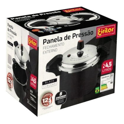 Panela De Pressão Antiaderente 4,5 Litros Black Com Alça 2553 Eirilar-99b85ee4-e7cc-4a1d-9bea-6218a5aae851