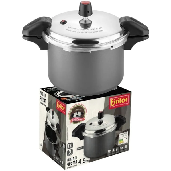 Panela de Pressão Antiaderente 4,5 Litros Grafite 2554 Eirilar-089d12b8-643c-467d-98fd-12a20ecc7b05