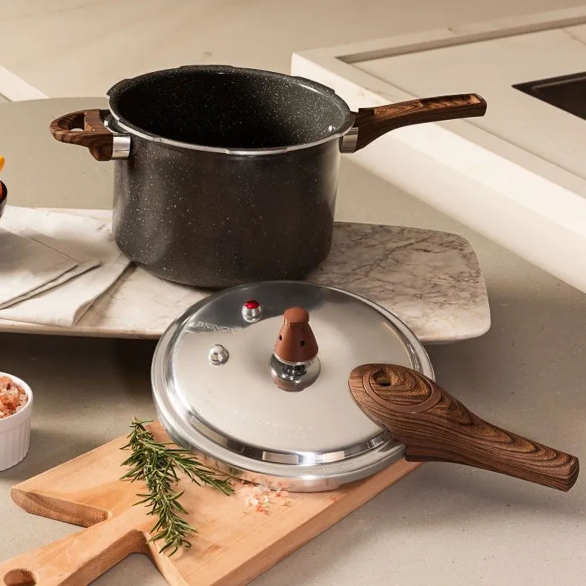 Panela de Pressão Ceramic Life Indução 4,2L Granito Brinox 4952109
