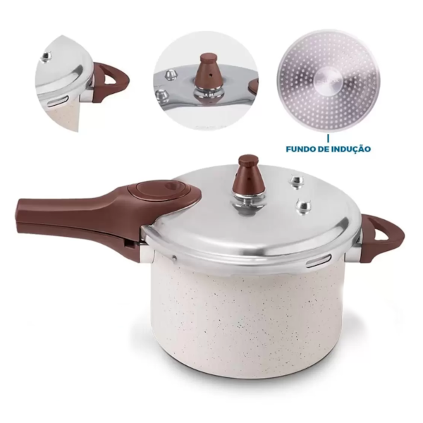 Panela de Pressão Ceramic Life Pressure Pro Ceramic Indução 4,2L Vanilla 4952/101 Brinox-a022ab14-8d8f-40ba-918e-0959d2ea7eac