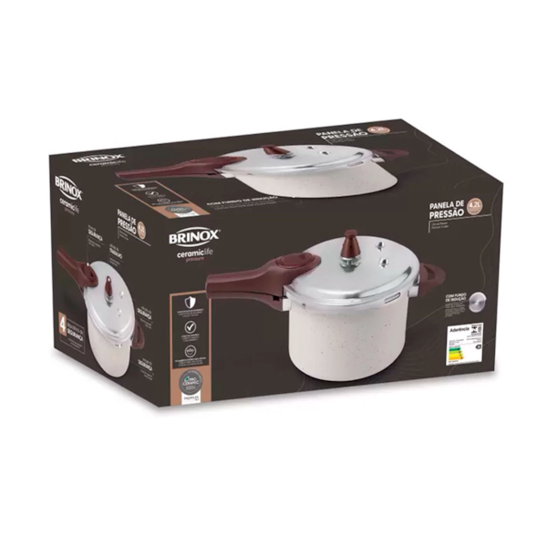 Panela de Pressão Ceramic Life Pressure Pro Ceramic Indução 4,2L Vanilla 4952/101 Brinox-fa635841-d573-4ffb-ac7f-a0be8cc710aa