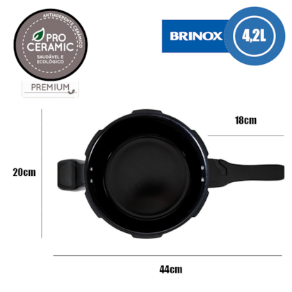 Panela de Pressão Cerâmic Life Super Pressure com Fundo de Indução 4,2L Preto 4954/100 Brinox-2be69ef9-a9e3-478d-acd1-3037b684c33f