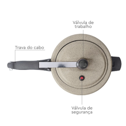 Panela De Pressão Ceramic Life Vapt 20cm 3,0L Vanilla 7239/192 Brinox-710b2ba1-c9d4-433c-b7c3-674b4852ac18