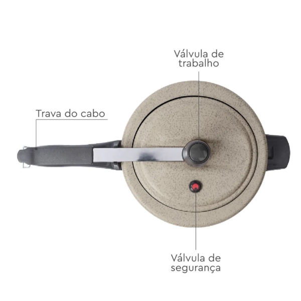 Panela De Pressão Ceramic Life Vapt 20cm 3,0L Vanilla 7239/192 Brinox-3a572178-127d-4d30-8188-c703bbad063f