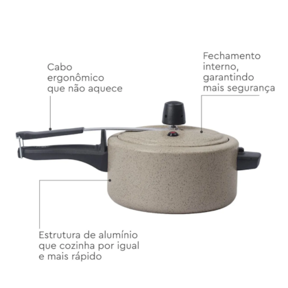 Panela De Pressão Ceramic Life Vapt 20cm 3,0L Vanilla 7239/192 Brinox-bd1b73b5-b9e8-43b4-8277-b35d93c6f0ca