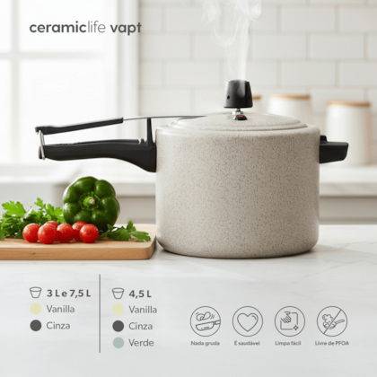 Panela De Pressão Ceramic Life Vapt 20cm 3,0L Vanilla 7239/192 Brinox-70c1e08d-bb44-48a9-84db-2b6b0753b335