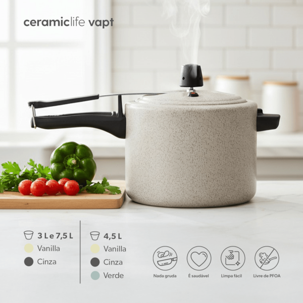 Panela De Pressão Ceramic Life Vapt 20cm 3,0L Vanilla 7239/192 Brinox-50df6573-036c-4b58-8d81-bad07388bcb1