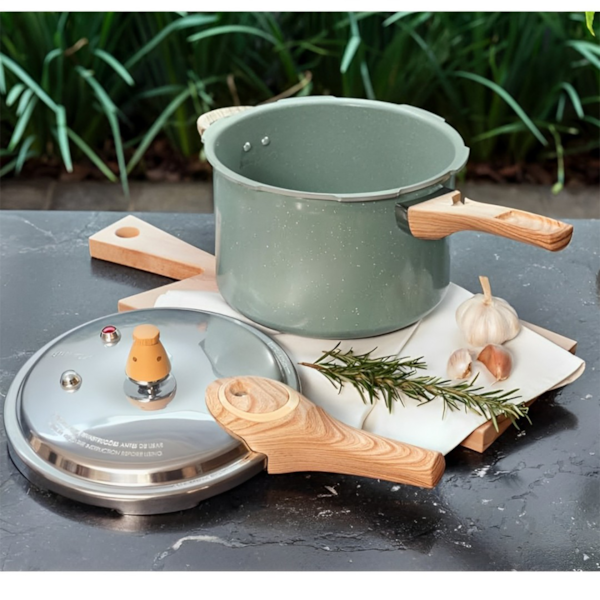 Panela de Pressão Cerâmica Antiaderente Pressure em Alumínio C/Ind 4,2L Verde 4952108 Brinox -b4feefdb-15f7-40b4-a52d-d4fb542ba5c7