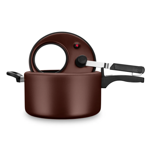 Panela de Pressão com Visor Superior 25cm 6,0L Chocolate 9190 Mta-6b0ea590-ac91-4bda-8ab1-957d629aee43