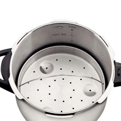 Panela de Pressão Inox de Fechamento Externo 6,0L com Cozi-Vapor e Visor de Vidro 6020 MTA-102a1d52-c44d-4598-abbd-b8591fa71560