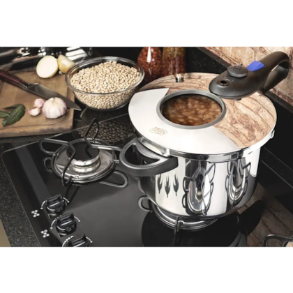 Panela de Pressão Inox de Fechamento Externo 6,0L com Cozi-Vapor e Visor de Vidro 6020 MTA-132fde3c-a065-4bb8-b41b-8894055c02f1