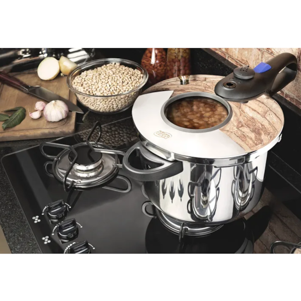 Panela de Pressão Inox de Fechamento Externo 6,0L com Cozi-Vapor e Visor de Vidro 6020 MTA-5d19400d-8108-419d-83de-6762eb2988c8