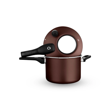 Panela de Pressão Marrom Antiaderente Com Fechamento Externo 4,5 Litros Chocolate 6603 MTA-756f0b6a-b5ae-4cd1-aeba-b55f38990869
