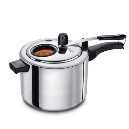 Panela de Pressão Polida Fecho Interno Com Visor 4,5L 6014 MTA-3da95d40-3945-488c-ae11-3a369a50d564