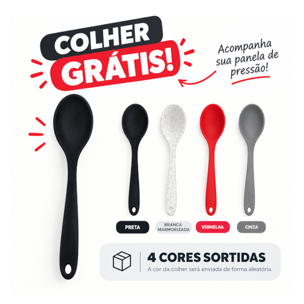 Panela de Pressão Presscook 4,2L Grafite + 1 Colher Silicone-eee1fe91-f4ce-4b70-a292-c4a98696e788