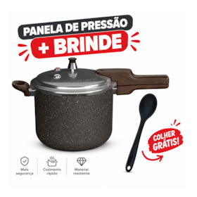 Panela de Pressão Presscook 4,2L Grafite + 1 Colher Silicone