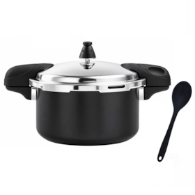 Panela de Pressão Preta Ceramic Life 5,4L + Colher de Silicone