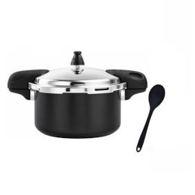 Panela de Pressão Preta Ceramic Life 5,4L + Colher de Silicone