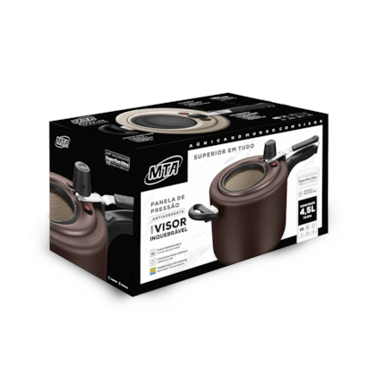 Panela de Pressão Superior com Visor 4,5L Chocolate 9195 MTA-62a64827-4536-4101-be7b-c01225f7a33c