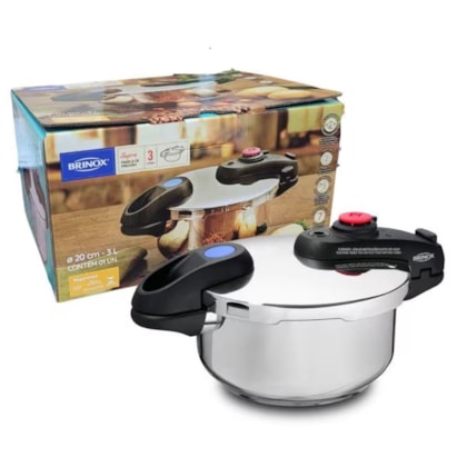 Panela de Pressão Supra Inox Indução 20cm 3,0L 4930/100 Brinox-74694e89-5f69-4e21-b7eb-49e1e34b9b86
