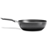 Panela Wok Antiaderente Pro Flon Ebony em Alumínio 2,3L 24cm Preta 7190465 Brinox 