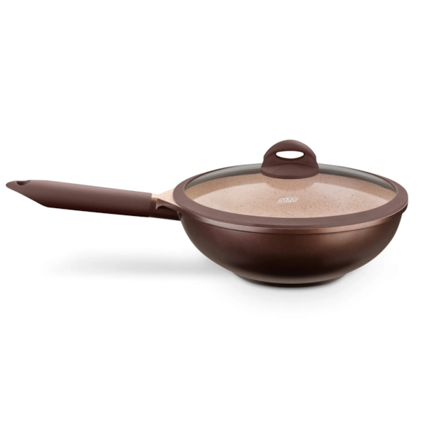 Panela Wok Belga Antiaderente Cerâmic Flon Alumínio com Fundo de Indução N°28 3,8L 8445 MTA-56e17a5b-d80d-41c0-a1a9-3ff327a6b548