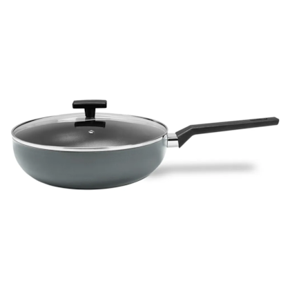 Panela Wok Cerâmic Life Preserve em Alumínio Com Tampa 28cm 3,55L Cinza 7238/168 Brinox