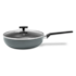 Panela Wok Cerâmic Life Preserve em Alumínio Com Tampa 28cm 3,55L Cinza 7238/168 Brinox