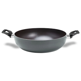  Panela Wok Cerâmic Life Preserve em Alumínio Com Tampa 28cm 3,55L Cinza 7238/195 Brinox