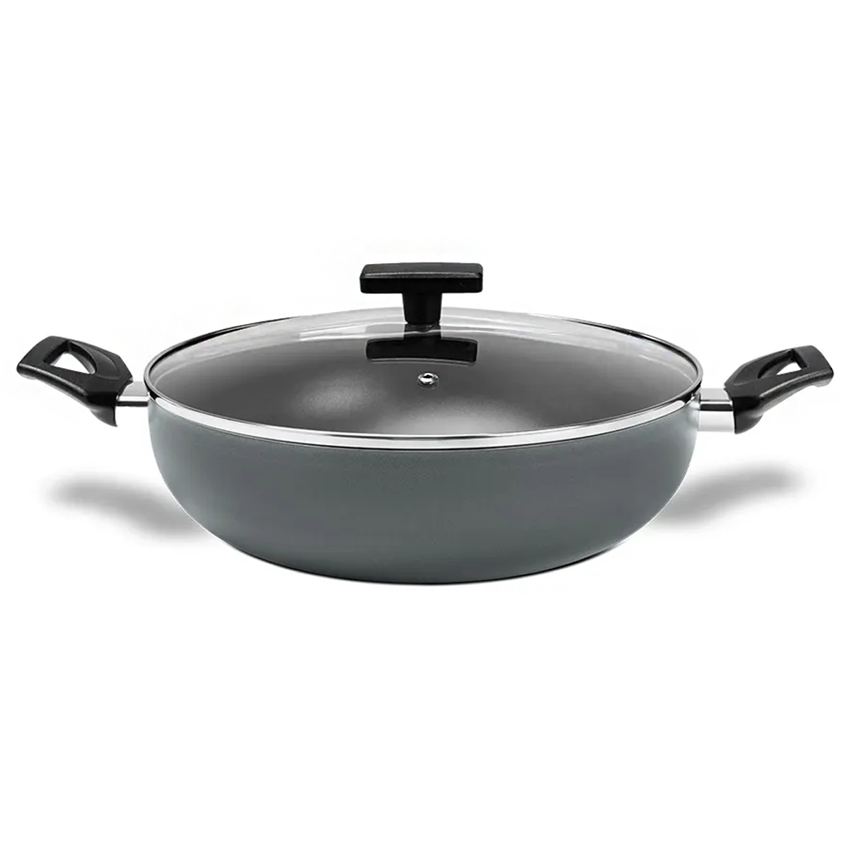 Panela Wok Cerâmic Life Preserve em Alumínio Com Tampa 28cm 3,55L