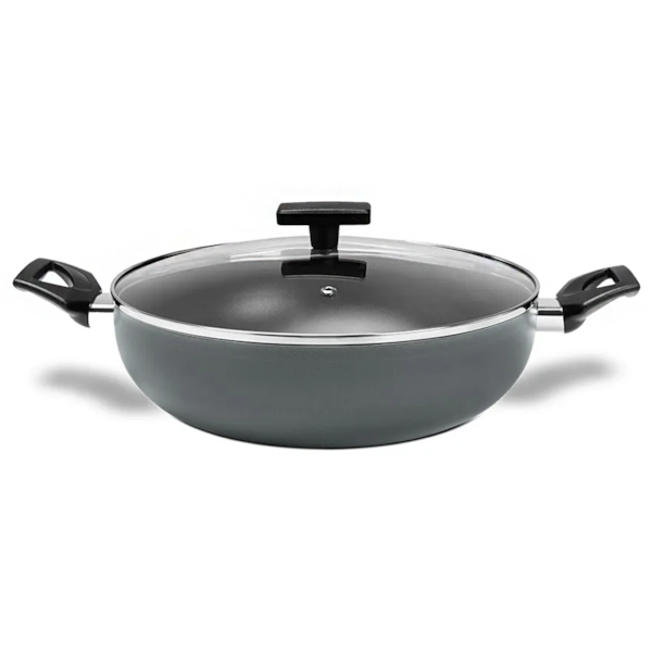 Panela Wok Cerâmic Life Preserve em Alumínio Com Tampa 28cm 3,55L Cinza 7238/195 Brinox-af82b12c-13c7-4e99-acb5-7d5965dd0956