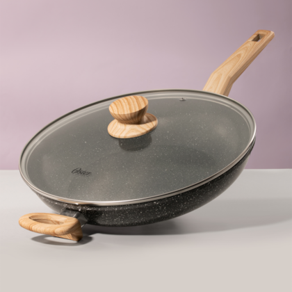 Panela Wok Cerâmic Marble Em Alumínio Antiaderente 31cm 5,5L Dark Grey 138302.02 Oster-bc3a77f4-c58f-4fb4-83ed-2011f567815b