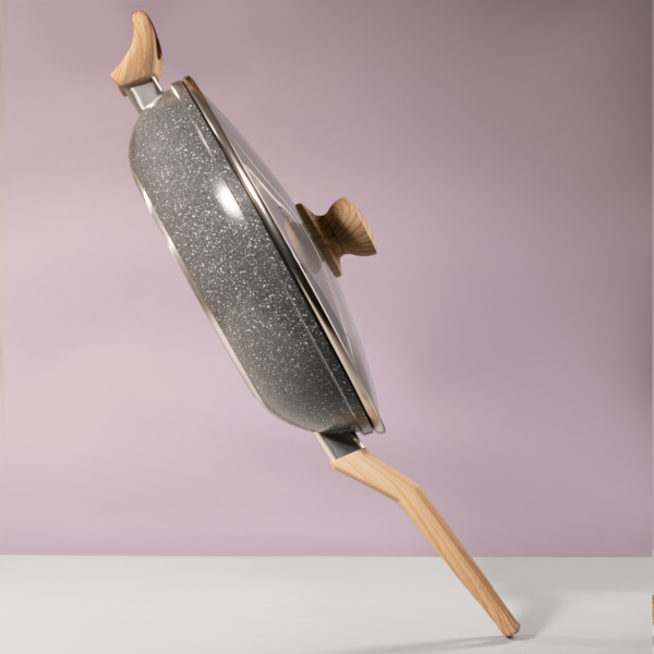 Panela Wok Cerâmic Marble Em Alumínio Antiaderente 31cm 5,5L Dark Grey 138302.02 Oster-cdb96944-5be2-475d-82f1-21eef5afc7eb