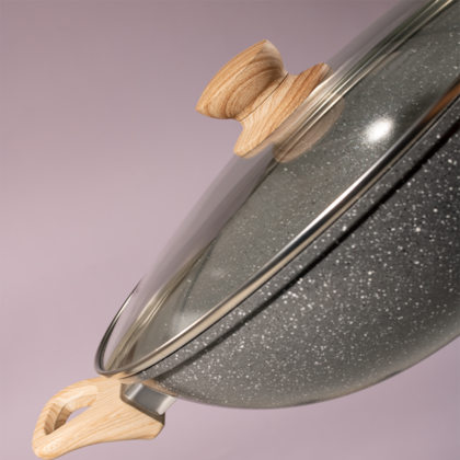 Panela Wok Cerâmic Marble Em Alumínio Antiaderente 31cm 5,5L Dark Grey 138302.02 Oster-51ac751d-f2dd-404d-a295-4b389c19f164