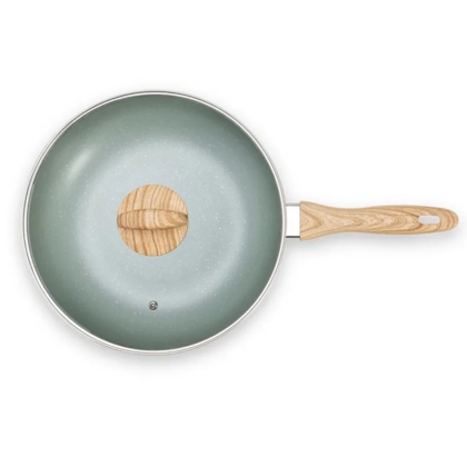 Panela Wok Cerâmica Antiaderente Botanika C/Tampa em Alumínio C/Ind 3,4L 28cm Verde 4815157 Brinox-60d9de06-4408-477b-9eb4-51cd755adf94