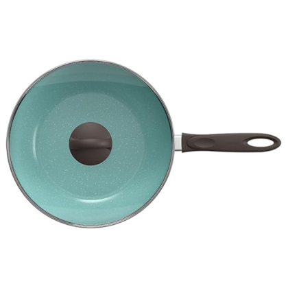 Panela Wok Cerâmica Antiaderente Life Suprema em Alumínio C/Tampa 4,1L 28cm Verde 7245374 Brinox