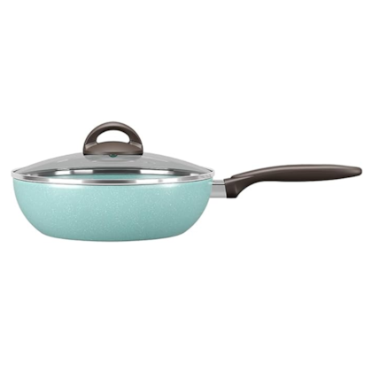 Panela Wok Cerâmica Antiaderente Life Suprema em Alumínio C/Tampa 4,1L 28cm Verde 7245374 Brinox