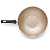 Panela Wok Cristal Superflon Em Alumínio 28cm 4,3L Preto/Bege 8503 MTA