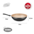 Panela Wok Cristal Superflon Em Alumínio 28cm 4,3L Preto/Bege 8503 MTA