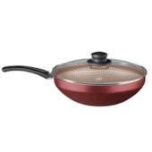 Panela Wok Flora Super Flon em Alumínio 24cm 2,8L Cereja 8906 MTA